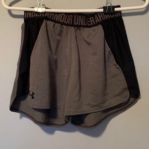 Under Armour grey/black running shorts
